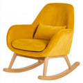 Mecedora con asiento envolvente y cojín liso - amarillo/beige