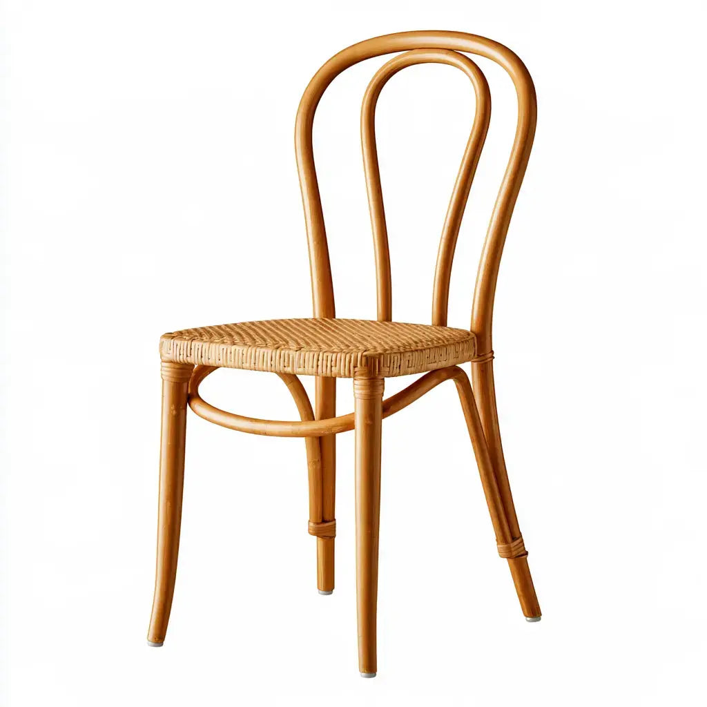 Silla con respaldo alto de arcos curvados - marrón