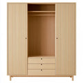 Armario con puertas estriadas y hueco central - beige